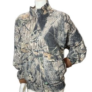 🧥🦌 MOSSY OAK Vintage 90s Camo Hunting Jacket IDEAL‎ Zip USA Men’s 2X